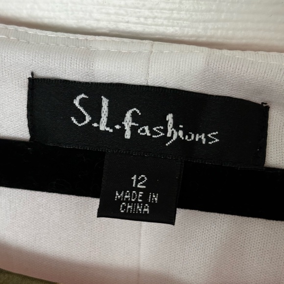 S.L. FASHIONS DRESS WITH SHADES OF CORAL AND PINK. LINED WITH WHITE. SZ 12 - Picture 10 of 10